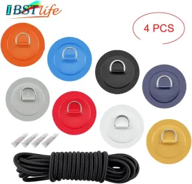 1 Set D Ring Pad PVC Patch Boat Deck Rigging 2.5m Black Elastic Bungee Rope Kit For Stand Up Paddle Board SUP Deck Accessories - (Color: Grey)