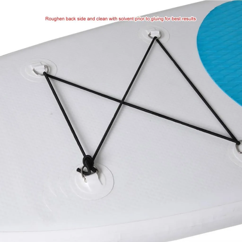 1 Set D Ring Pad PVC Patch Boat Deck Rigging 2.5m Black Elastic Bungee Rope Kit For Stand Up Paddle Board SUP Deck Accessories - (Color: Grey)