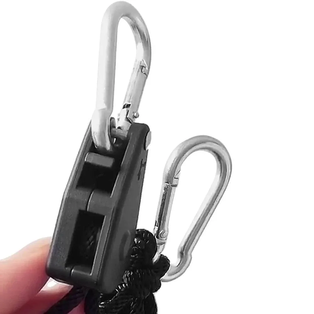 2pcs 1/8 Inch Pulley Ratchets Kayak and Canoe Boat Bow Stern Rope Lock Tie Down Strap 2M Heavy Duty Adjustable Rope