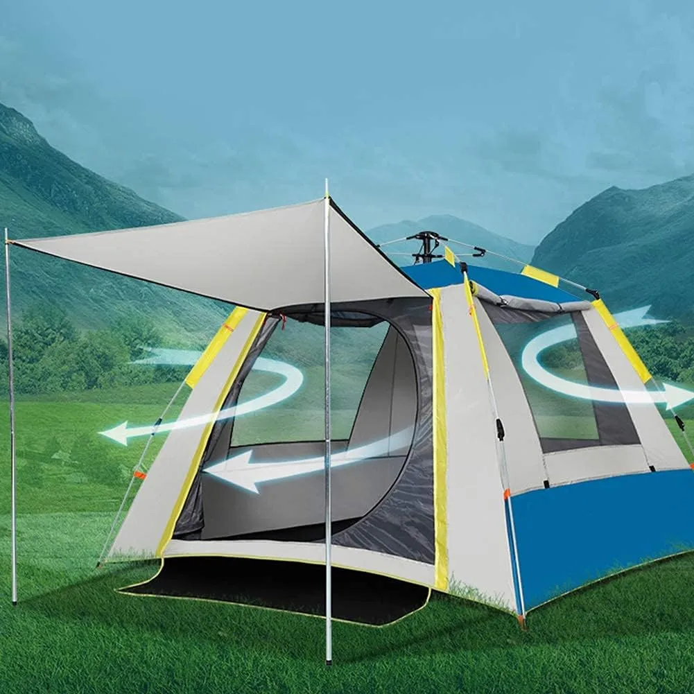 4 Sided 3 Windows Fully Automatic Pop-up Camping Tent JG20375529