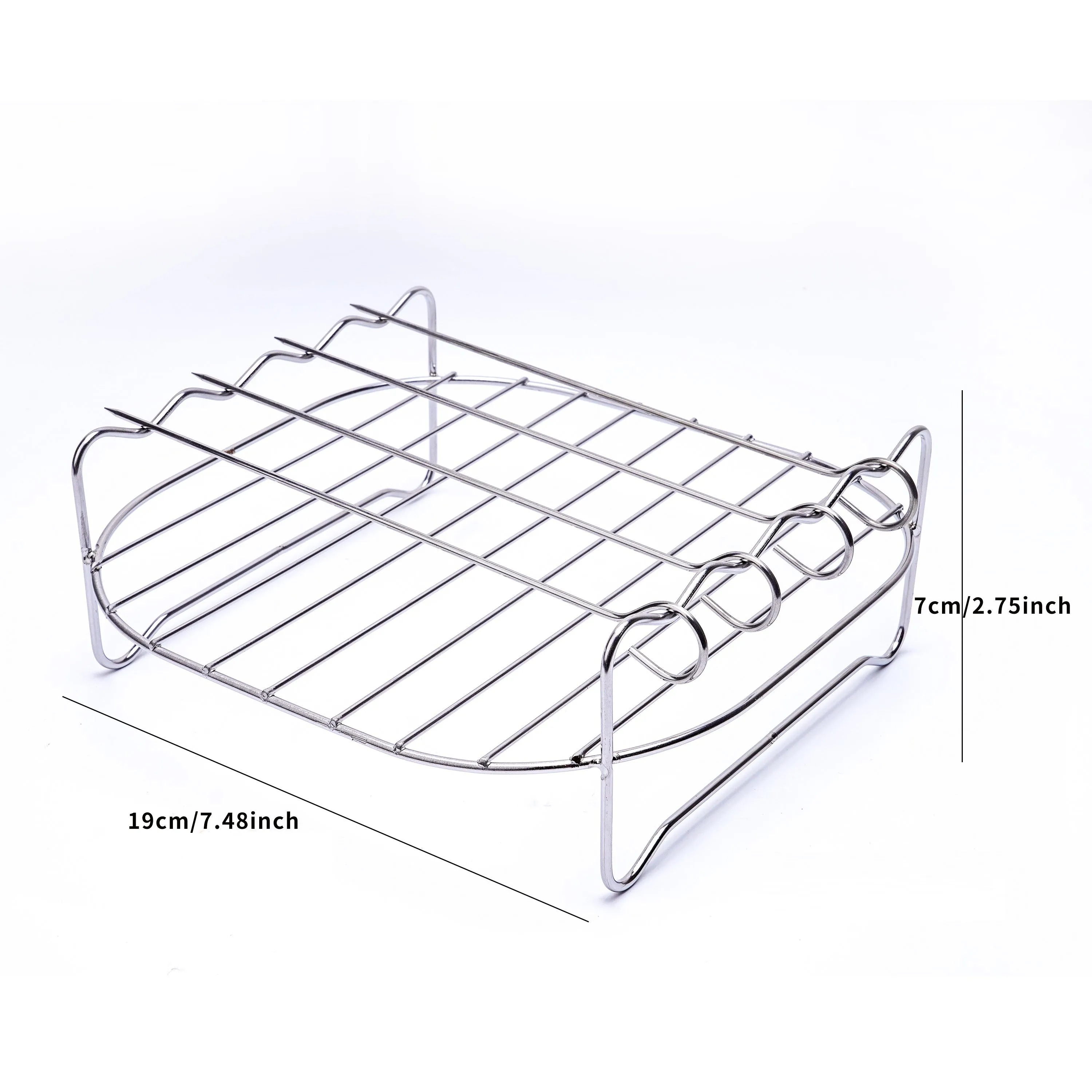 430 Stainless Steel Air Fryer Rack with Roast Meat Picks