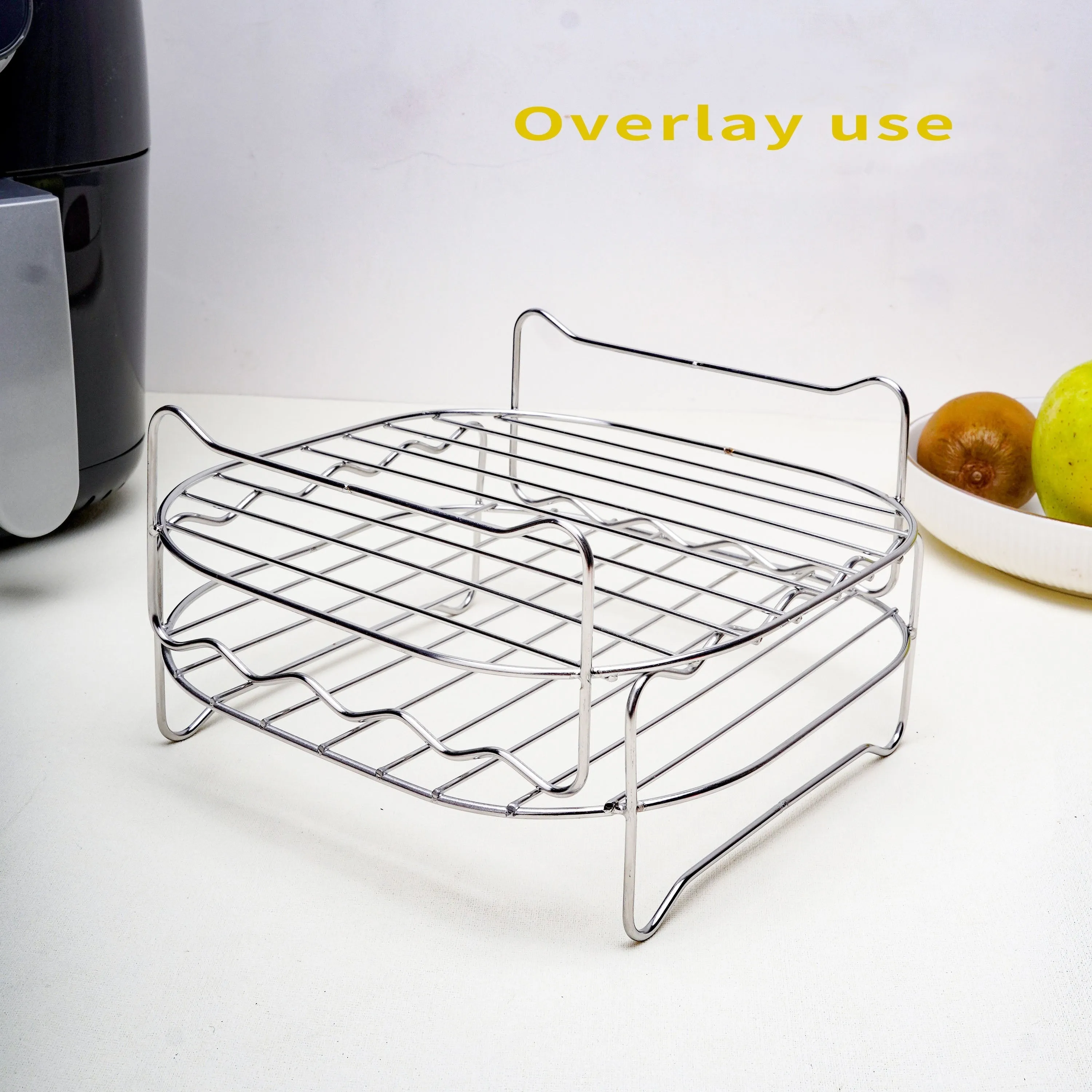 430 Stainless Steel Air Fryer Rack with Roast Meat Picks