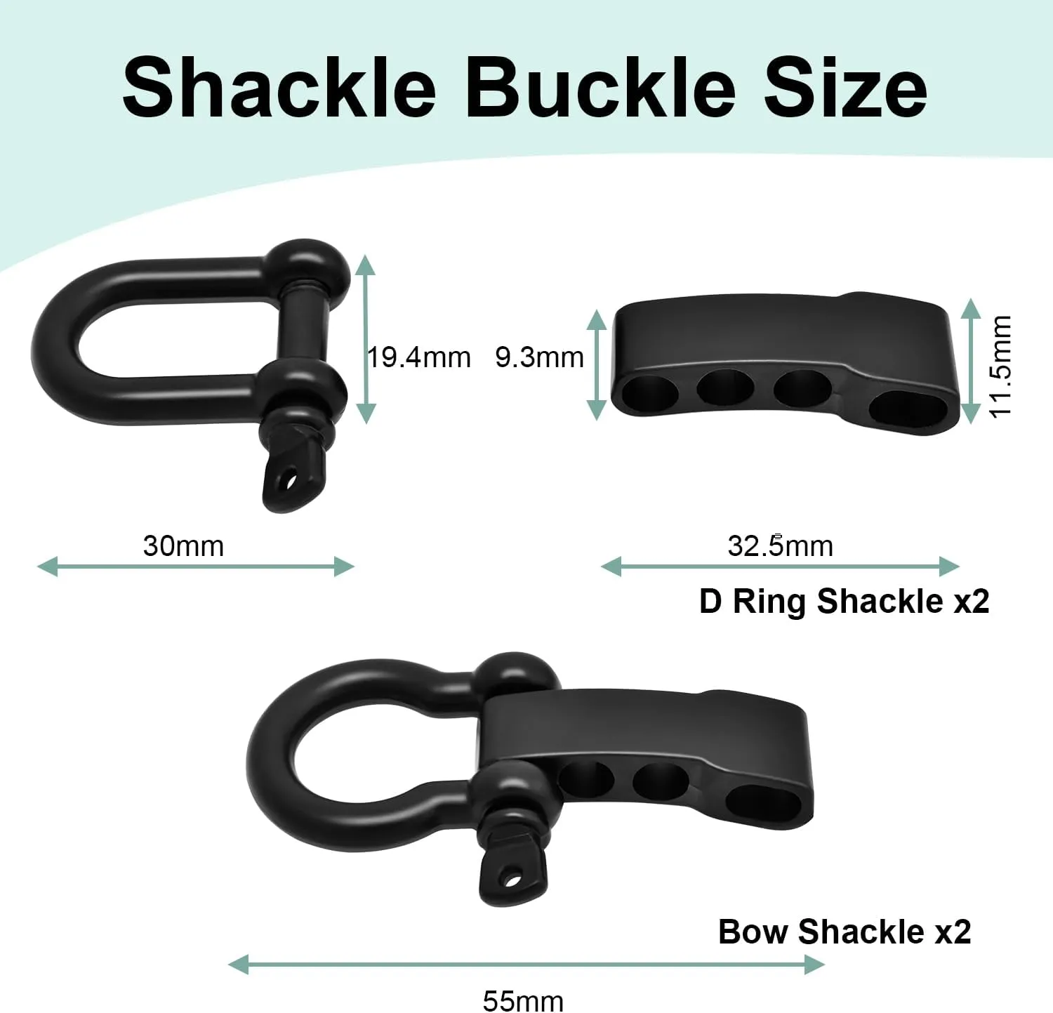 4pcs Paracord Bracelet Shackle Buckle, Metal Survival Bracelet Bow Anchor   D Ring Shackle Clasp Adjustable Screw Pin M5 for Camping, Paracord Watch Band