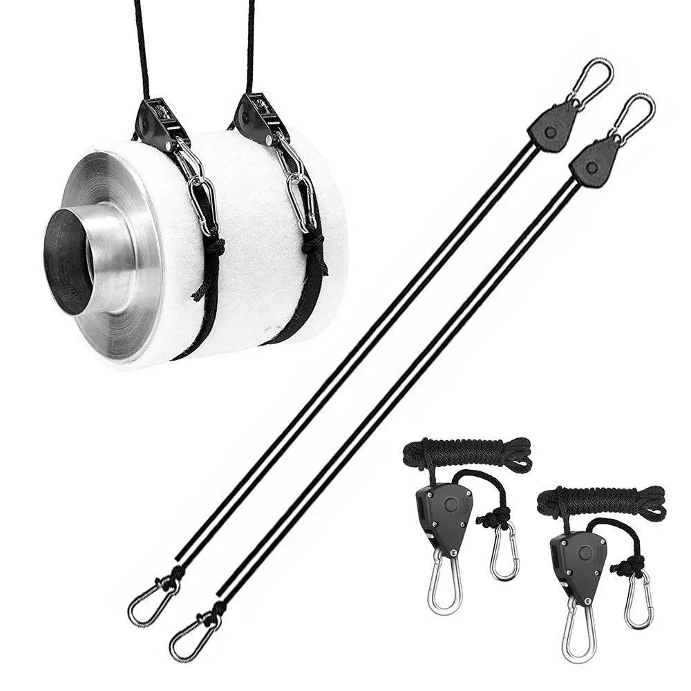 4pcs Pulley Ratchets Heavy Duty Rope Clip Hanger Adjustable Lifting Pulley Lanyard Hanger Boat Bow Rope Lock Tie Down Strap