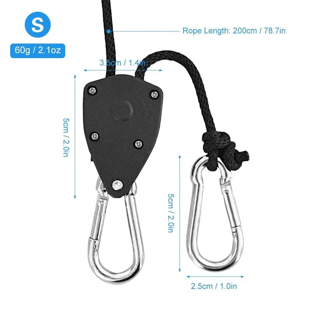 4pcs Pulley Ratchets Heavy Duty Rope Clip Hanger Adjustable Lifting Pulley Lanyard Hanger Boat Bow Rope Lock Tie Down Strap