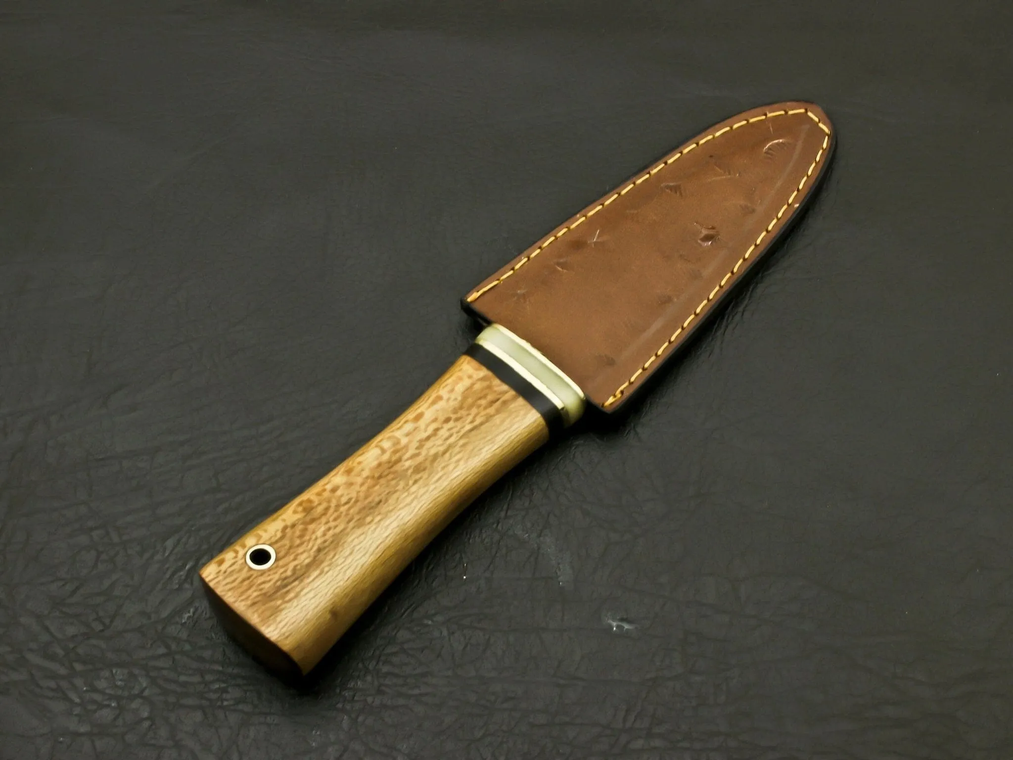 Beautiful Handmade Damascus Steel  Serrated edge Scottish Dirk Knife/ Sheath