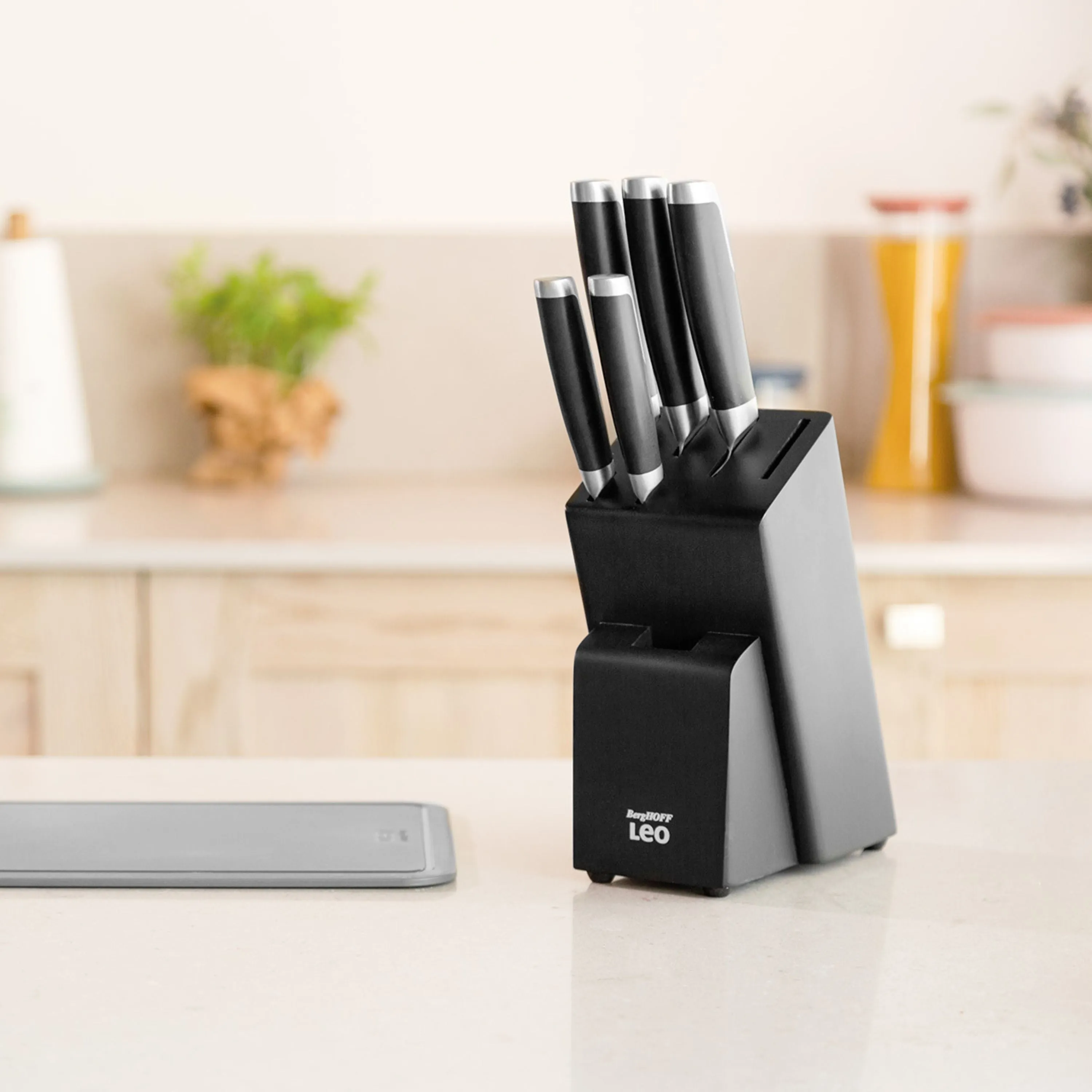 BergHOFF Leo Graphite Stainless Steel 6Pc Knife Block Set