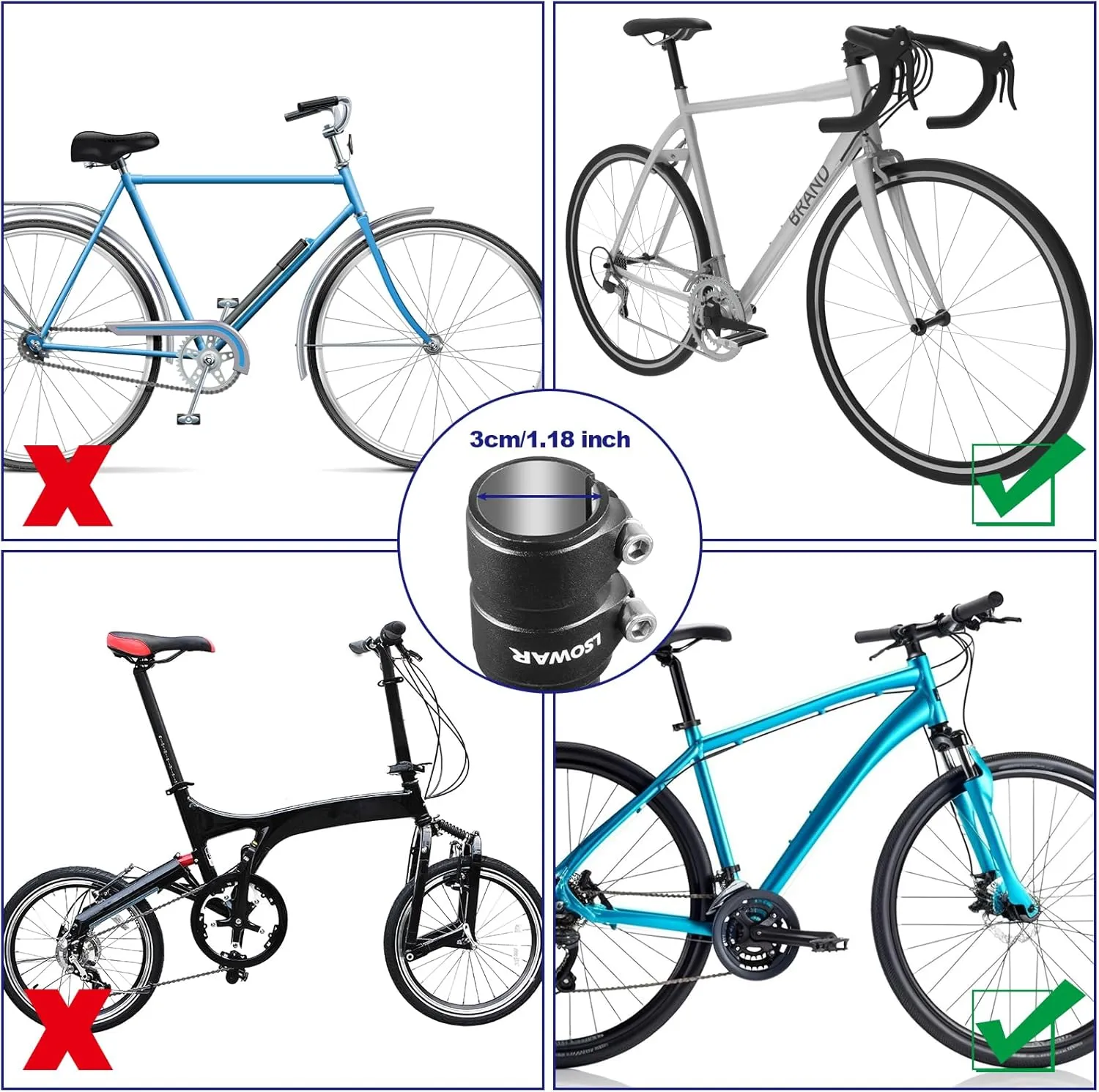 Bike Stem Riser, MTB Handlebar Riser Extender Bicycle Aluminium Alloy Head up Adapter for Mountain Bike, Road Bike, MTB, BMX