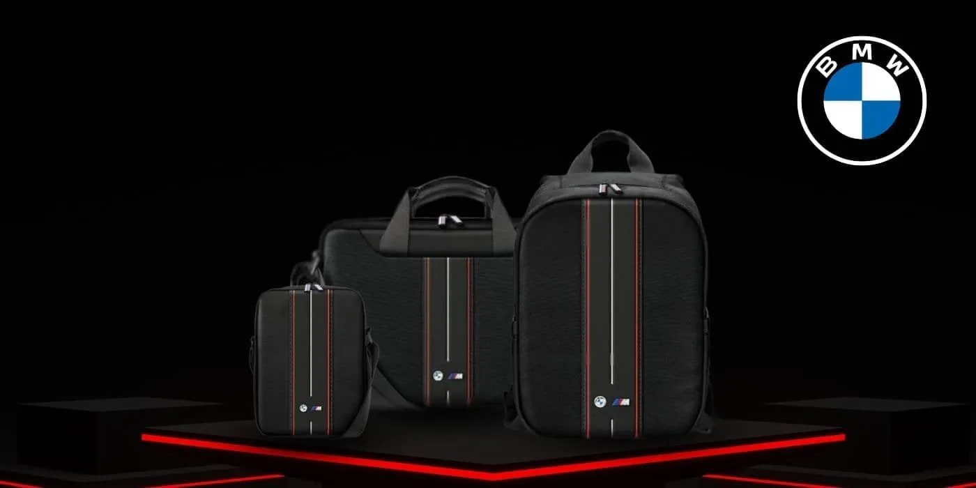 BMW Nylon Red Stripe Backpack for 16" Laptop Black - BMBP15COMPVSKR