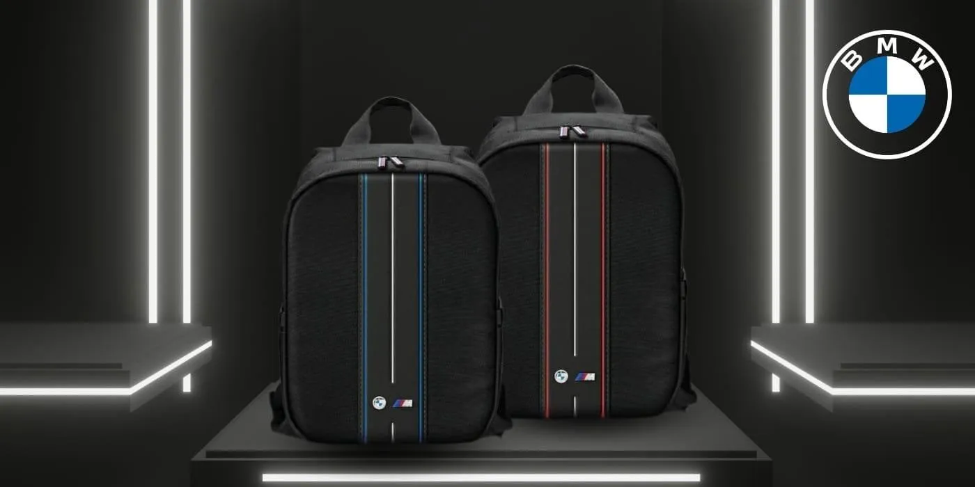 BMW Nylon Red Stripe Backpack for 16" Laptop Black - BMBP15COMPVSKR