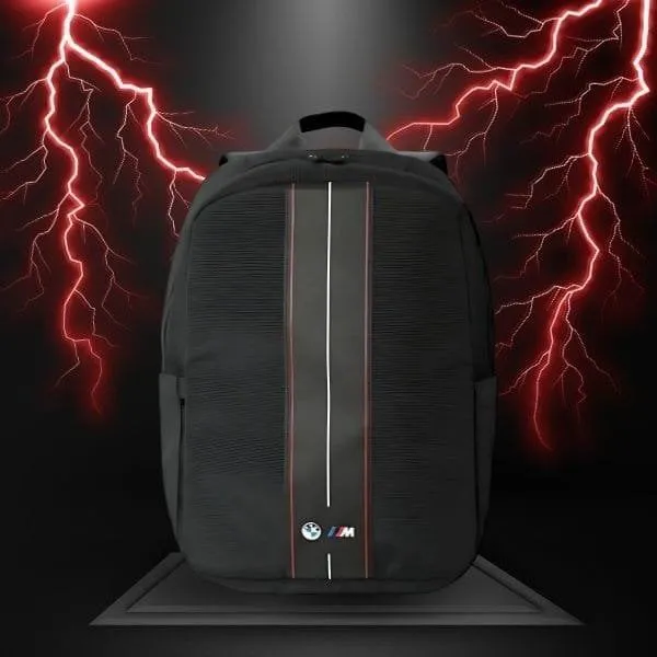 BMW Nylon Red Stripe Backpack for 16" Laptop Black - BMBP15COMPVSKR