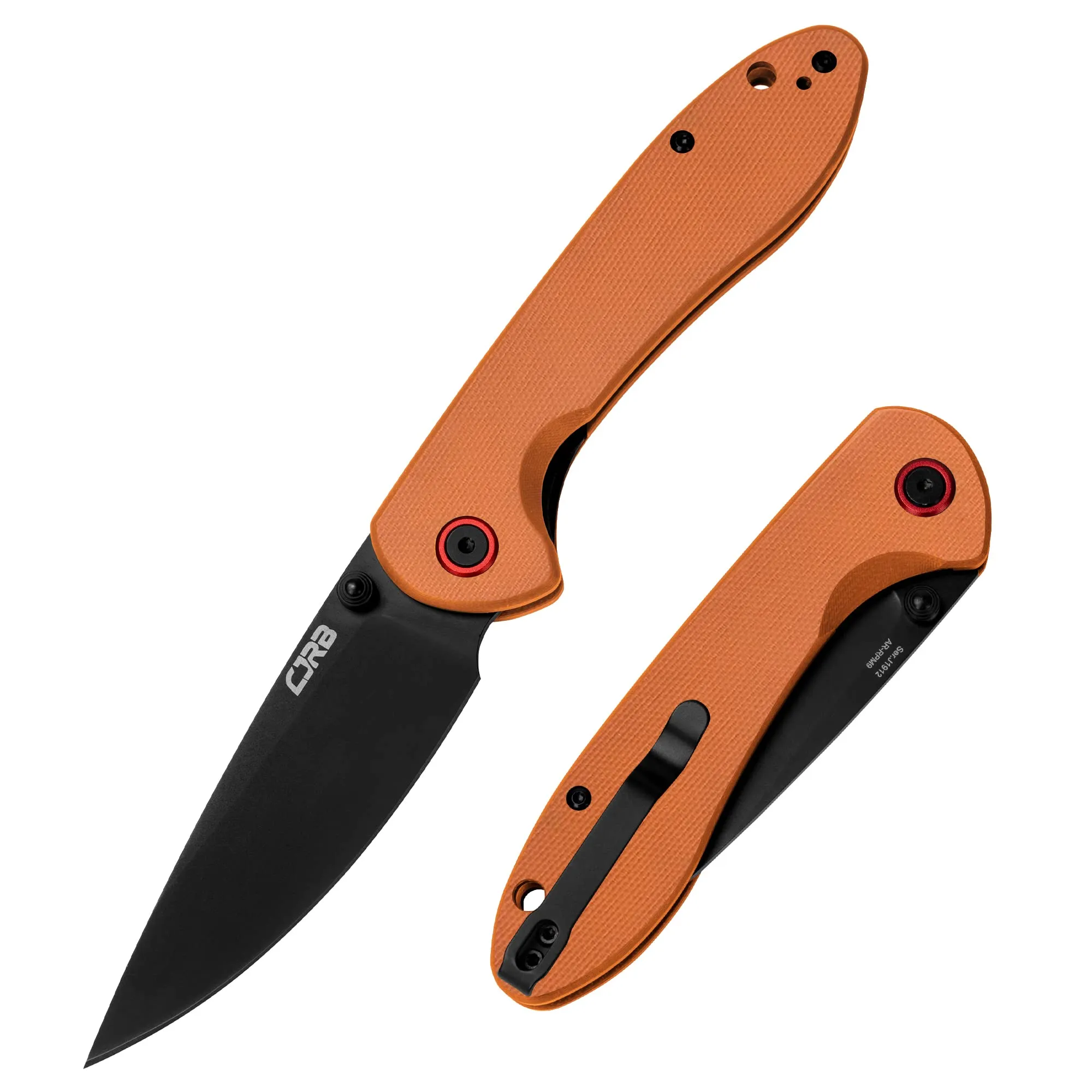 CJRB Feldspar J1912 AR-RPM9 Steel Black PVD Coated Blade G10 Handle Folding Knives