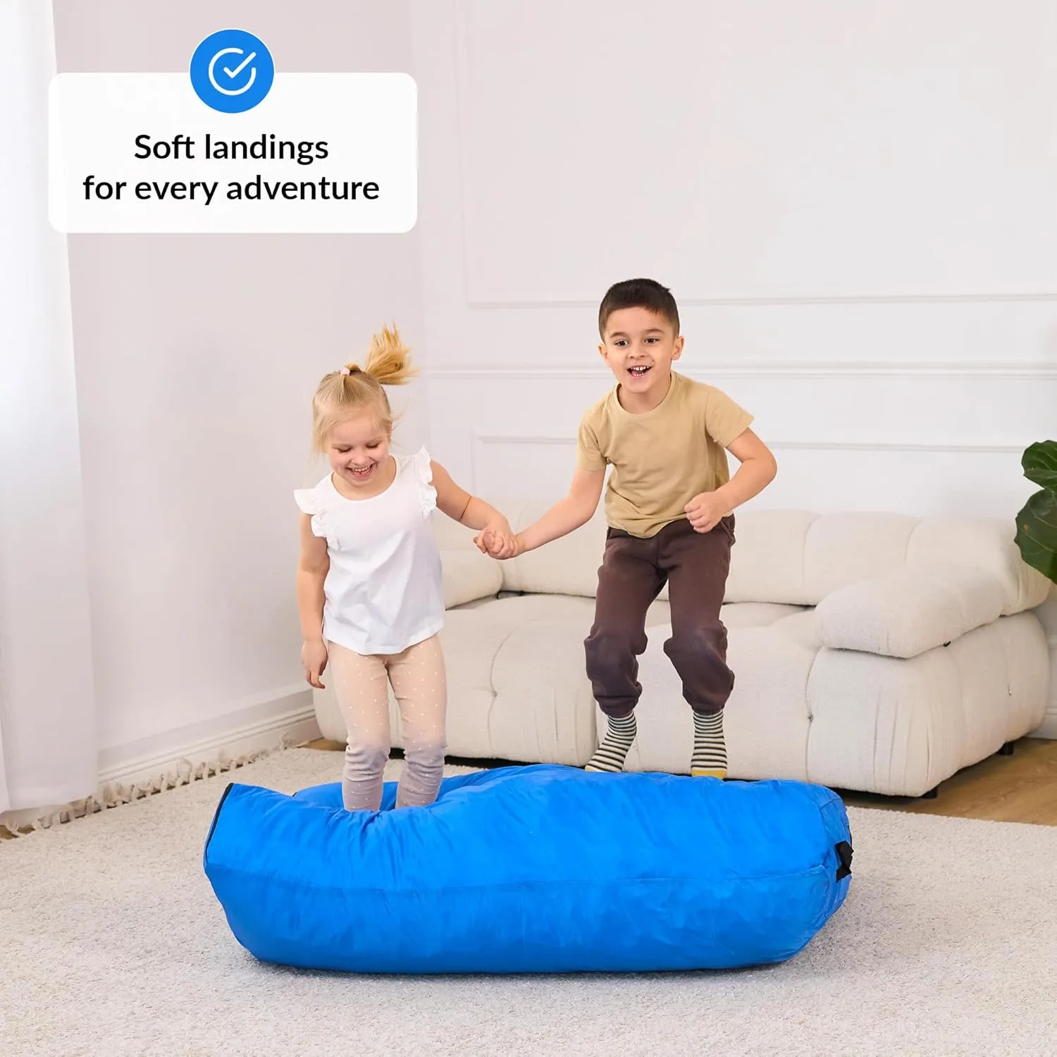 Crash Pad for Kids Sensory | Big 5Ft x 5Ft Or 3Ft x 4Ft | Autism Sensory Crash Pad for Jumping & Play | Crashpad | Soft Foam Landing for Kids | Giant Pillow & Mat | Also Climbing & Gymnastics