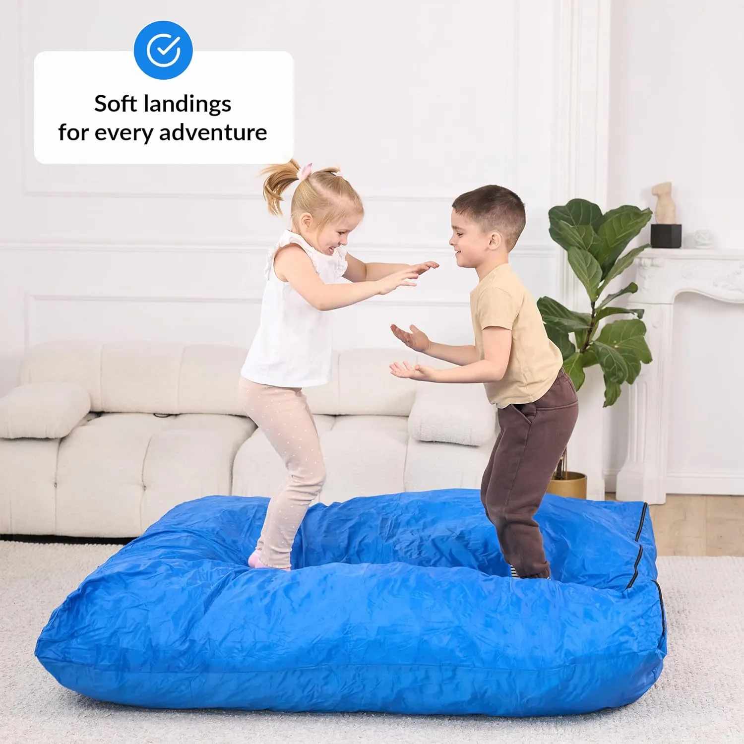 Crash Pad for Kids Sensory | Big 5Ft x 5Ft Or 3Ft x 4Ft | Autism Sensory Crash Pad for Jumping & Play | Crashpad | Soft Foam Landing for Kids | Giant Pillow & Mat | Also Climbing & Gymnastics
