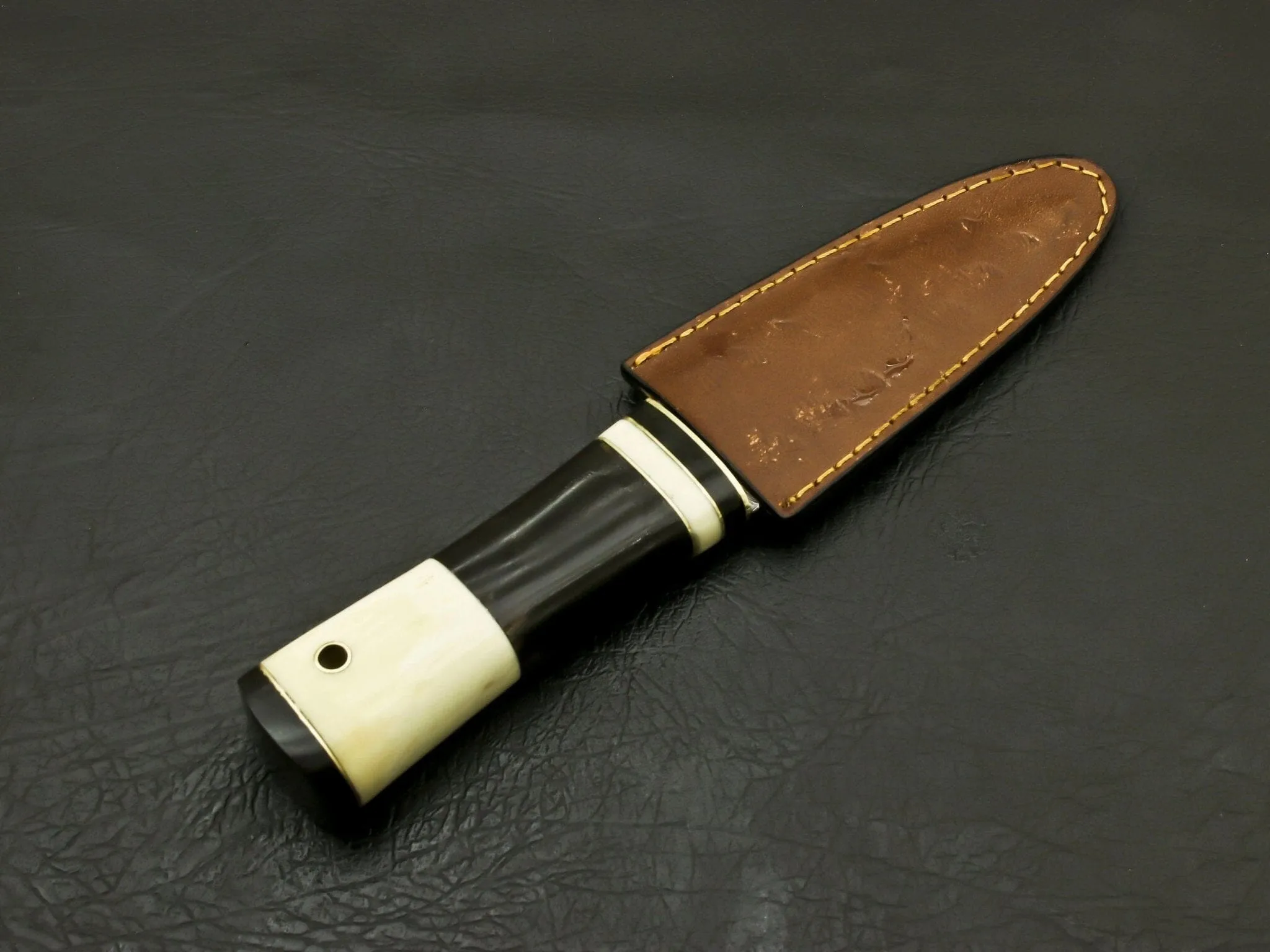 Custom Beautiful Handmade Damascus Steel Serrated Edge  Scottish Dirk Knife/ Sheath