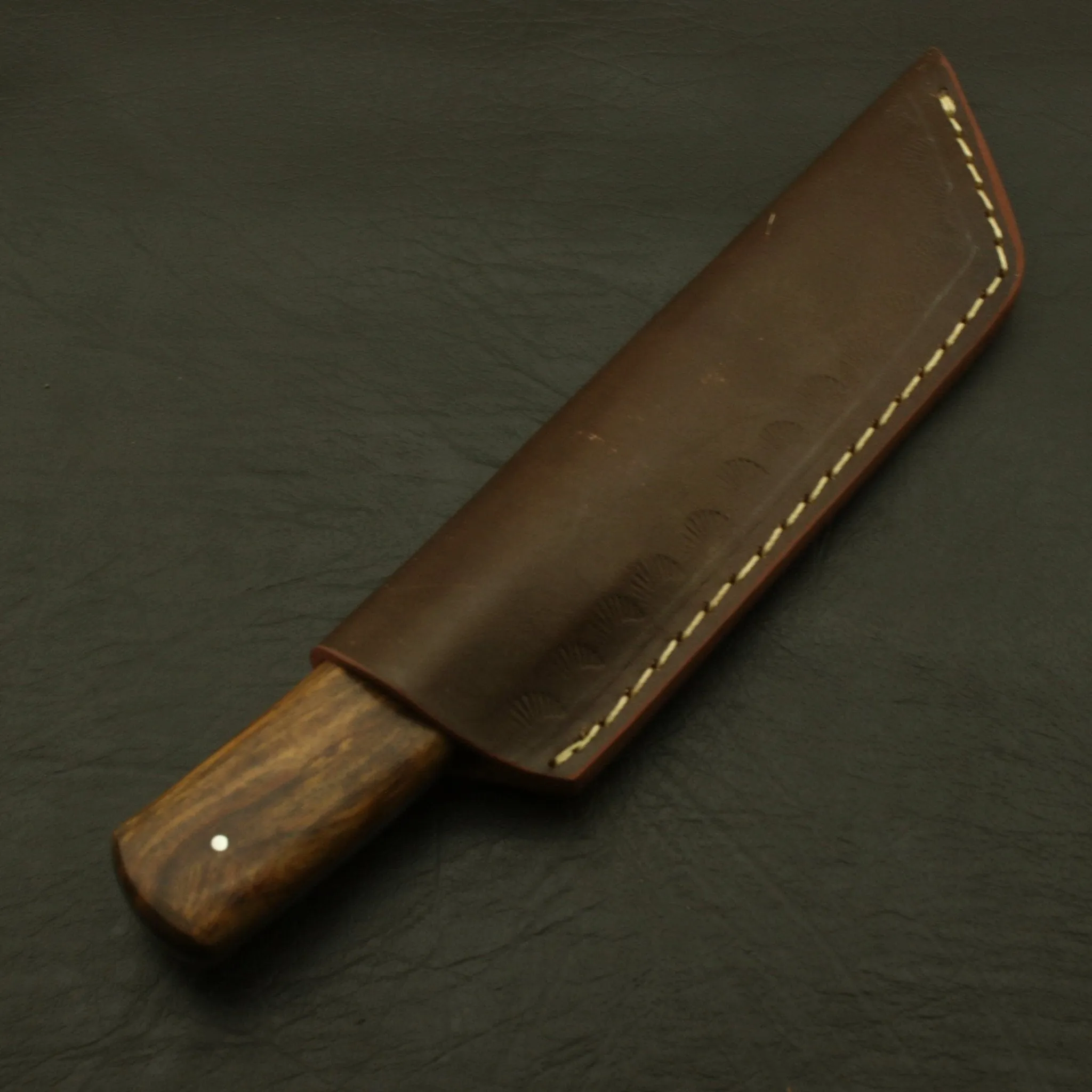 Custom Handmade 9''inch High Carbon steel Tanto Knife/Skinning Knife/PAKKA/Rose/Wood/Sheath