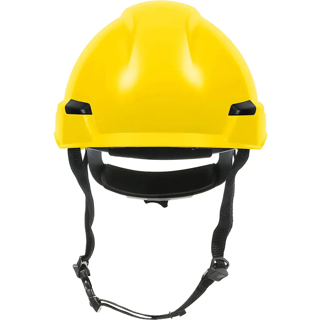 Dynamic 280-HP141R-02 Industrial Climbing Helmet with Polycarbonate / ABS Shell, Nylon Suspension, Wheel Ratchet Adjustment and 4-Point Chin Strap