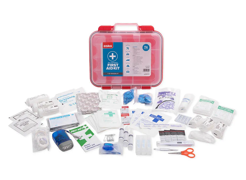 Esko Large First Aid Kit -Wall Mountable Comprehensive, Compliant And Convenient First Aid Kit