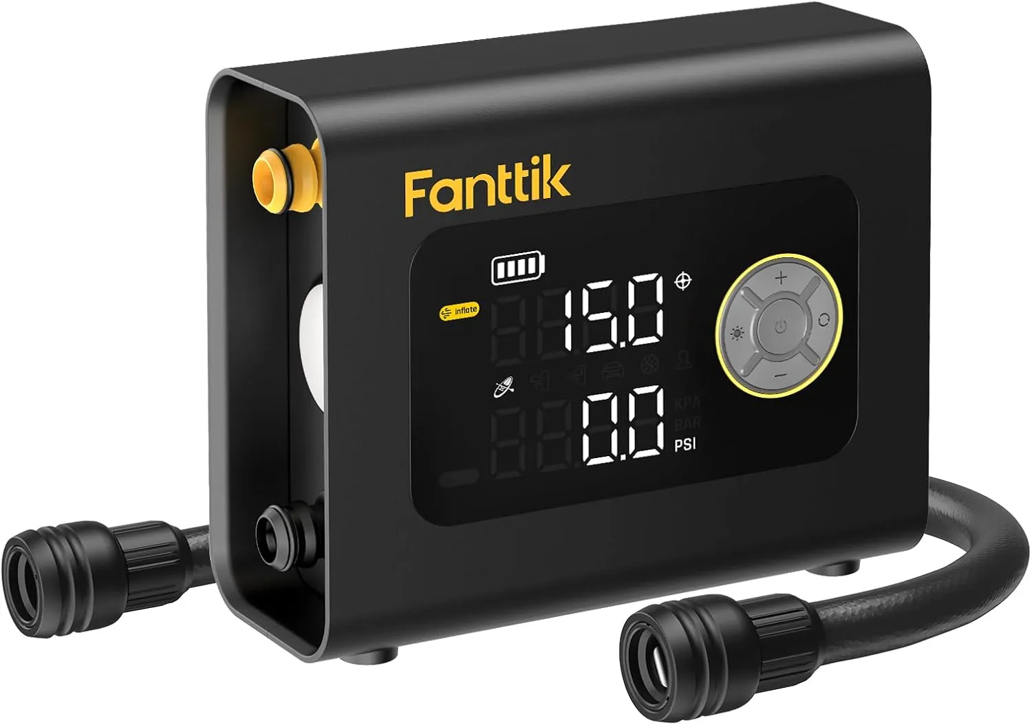 Fanttik X9 Cross 4X Portable Tire Inflator, Paddle Board Pump | Max 75PSI with Auto-Off, Deflation | Air Pump with Light and Power Bank | Fastlink for SUP, Car, Motorcycle, Board, Kayak, Tent etc.