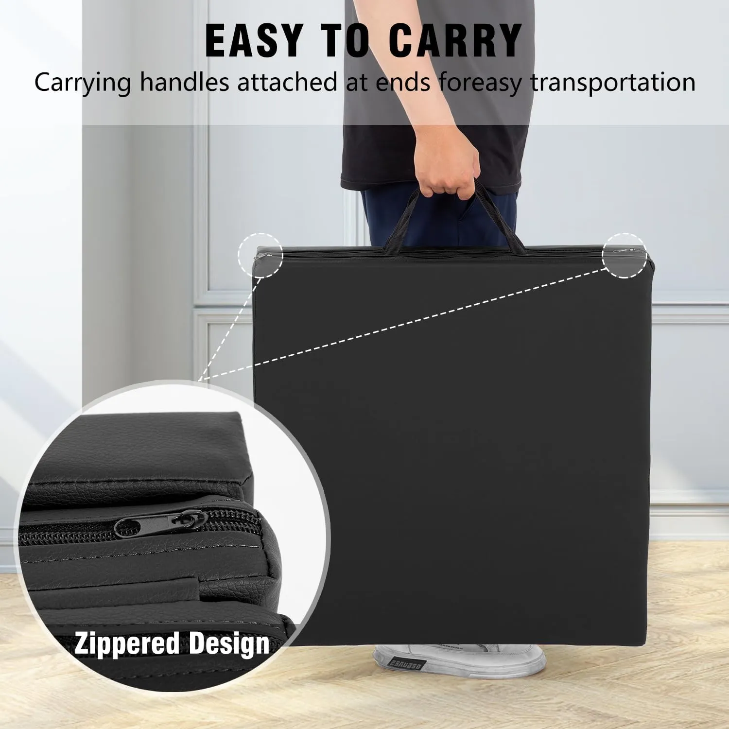 Gymnastics Tumbling Mats Gymnastics Mat Portable Foldable Tumbling Mat Thick PU Leather Exercise Mat Yoga Mat with Carrying Handles for home Workout outdoor Yoga Gymnastics