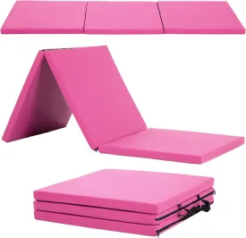 Gymnastics Tumbling Mats Gymnastics Mat Portable Foldable Tumbling Mat Thick PU Leather Exercise Mat Yoga Mat with Carrying Handles for home Workout outdoor Yoga Gymnastics