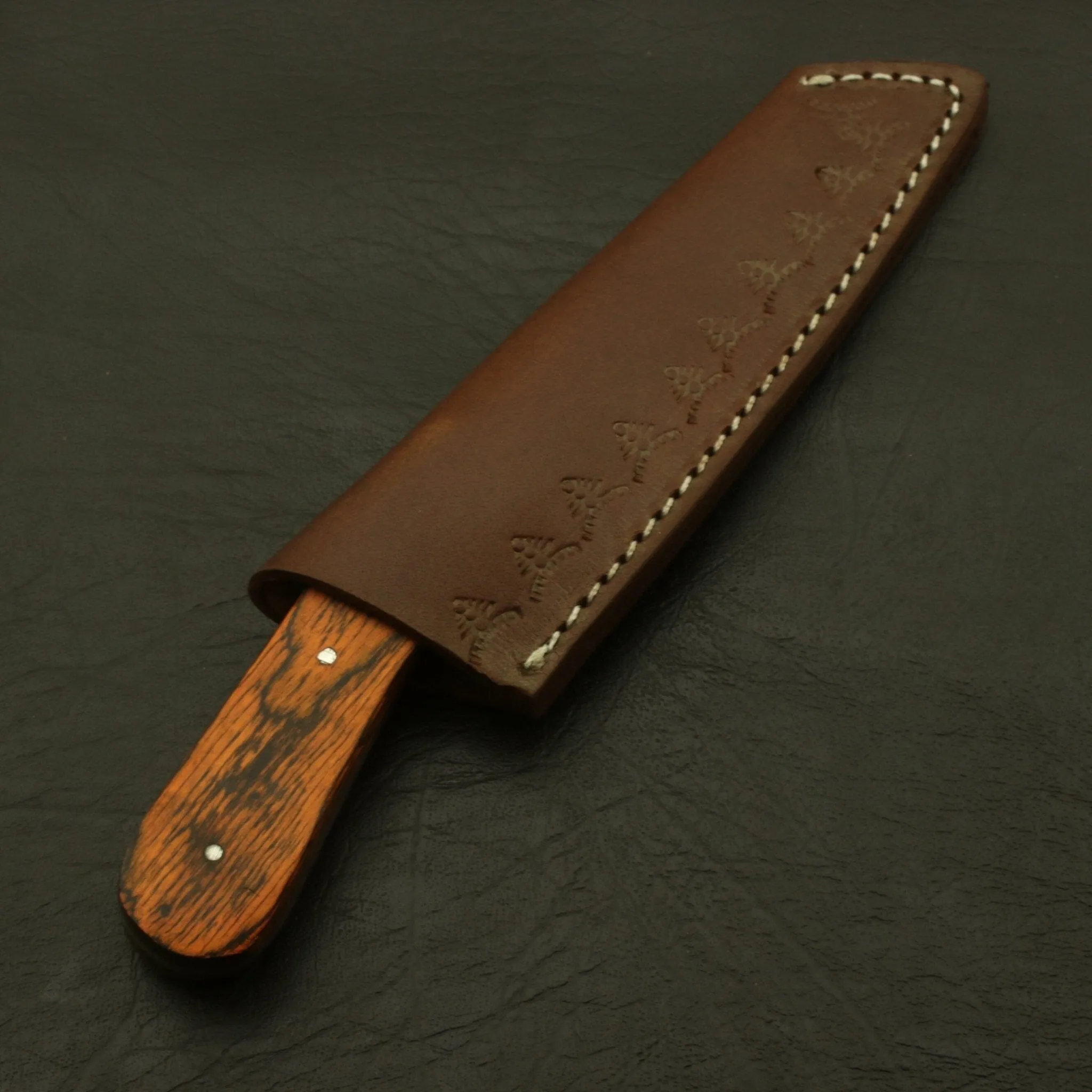 Handmade Cutting Edge Custom superb pattern Damascus Steel 7" Hunting/skinning Knife/Paka/Rose/Wood/Sheath