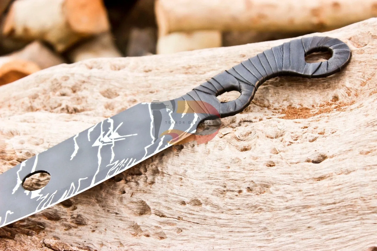 Handmade Stainless Steel Hunter Knife Destiny Dagger Forge BLOSSOM Pattern Steel Replica