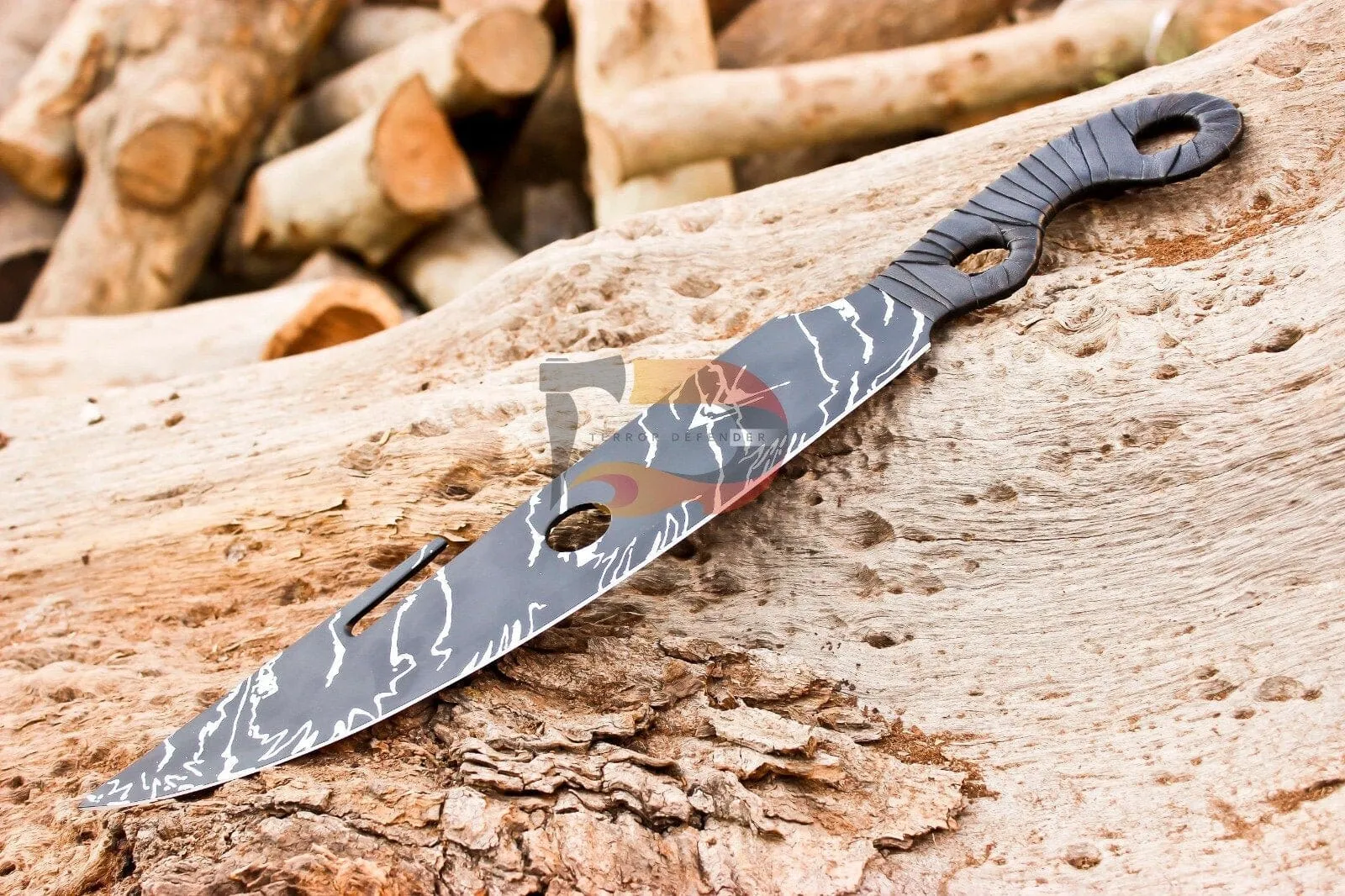 Handmade Stainless Steel Hunter Knife Destiny Dagger Forge BLOSSOM Pattern Steel Replica