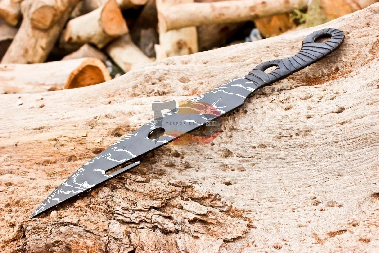 Handmade Stainless Steel Hunter Knife Destiny Dagger Forge BLOSSOM Pattern Steel Replica