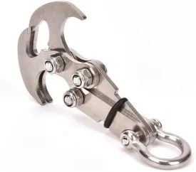 HEPBAK Folding Gravity Grab Hook Outdoor Rock Climbing Rescue Claw Survival Mountaineering Hook Tool Multifunctional Stainless Steel, Silver