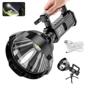 High Power LED Flashlight Waterproof Fishing Lantern Torch USB Rechargeable Powerful Spotlight Searchlight Camping Lamp