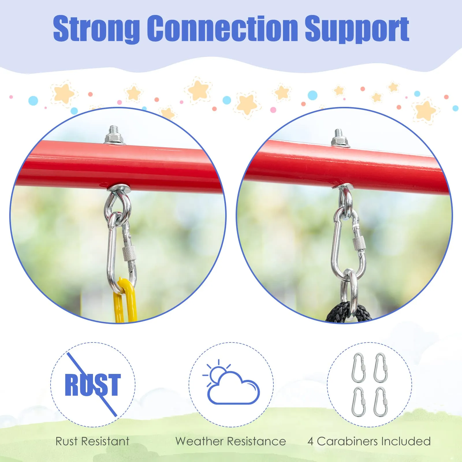 INFANS Swing Stand, 550 lbs Heavy Duty Metal Swing Frame, Extra Large A-Frame Swing Stand for Kids and Adult