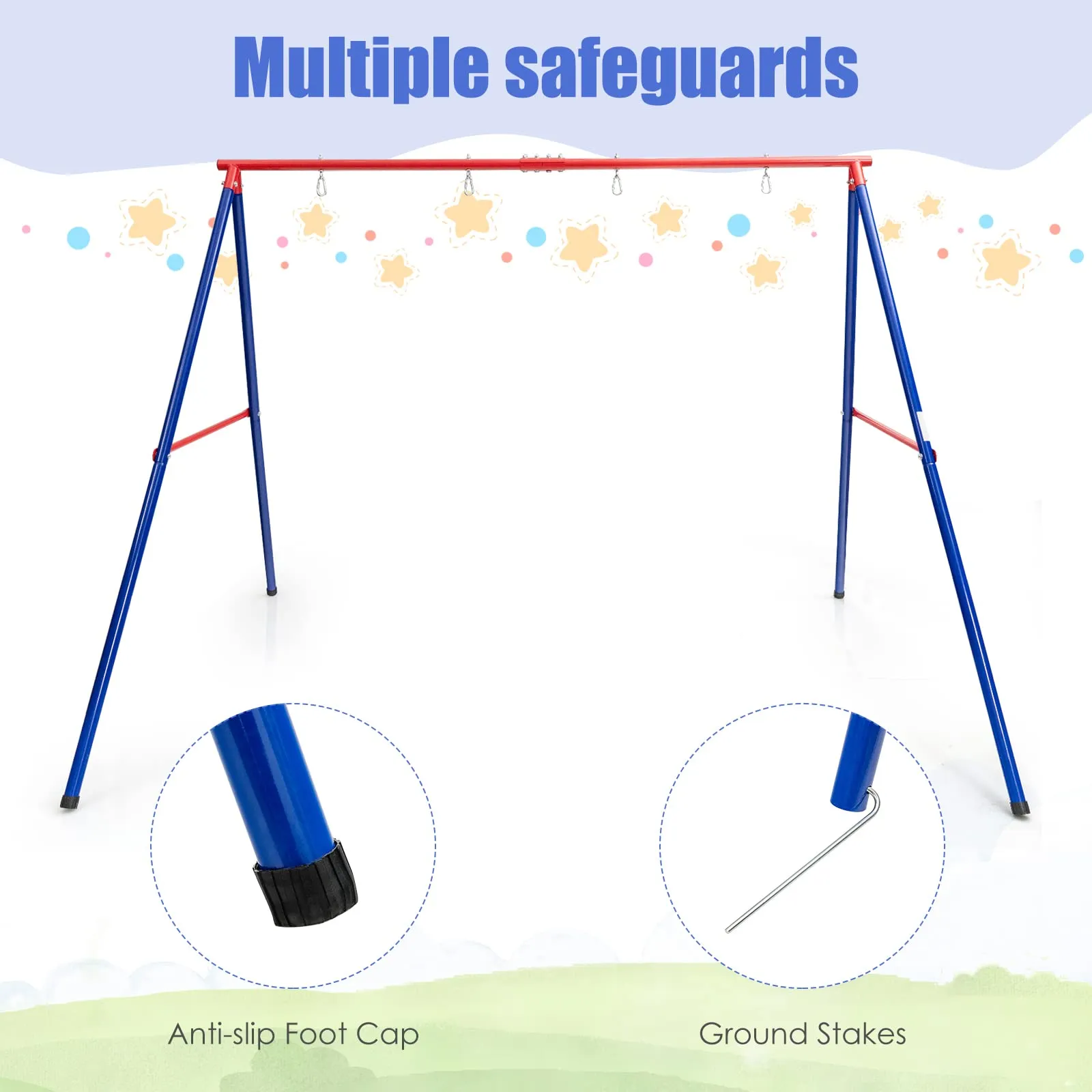 INFANS Swing Stand, 550 lbs Heavy Duty Metal Swing Frame, Extra Large A-Frame Swing Stand for Kids and Adult