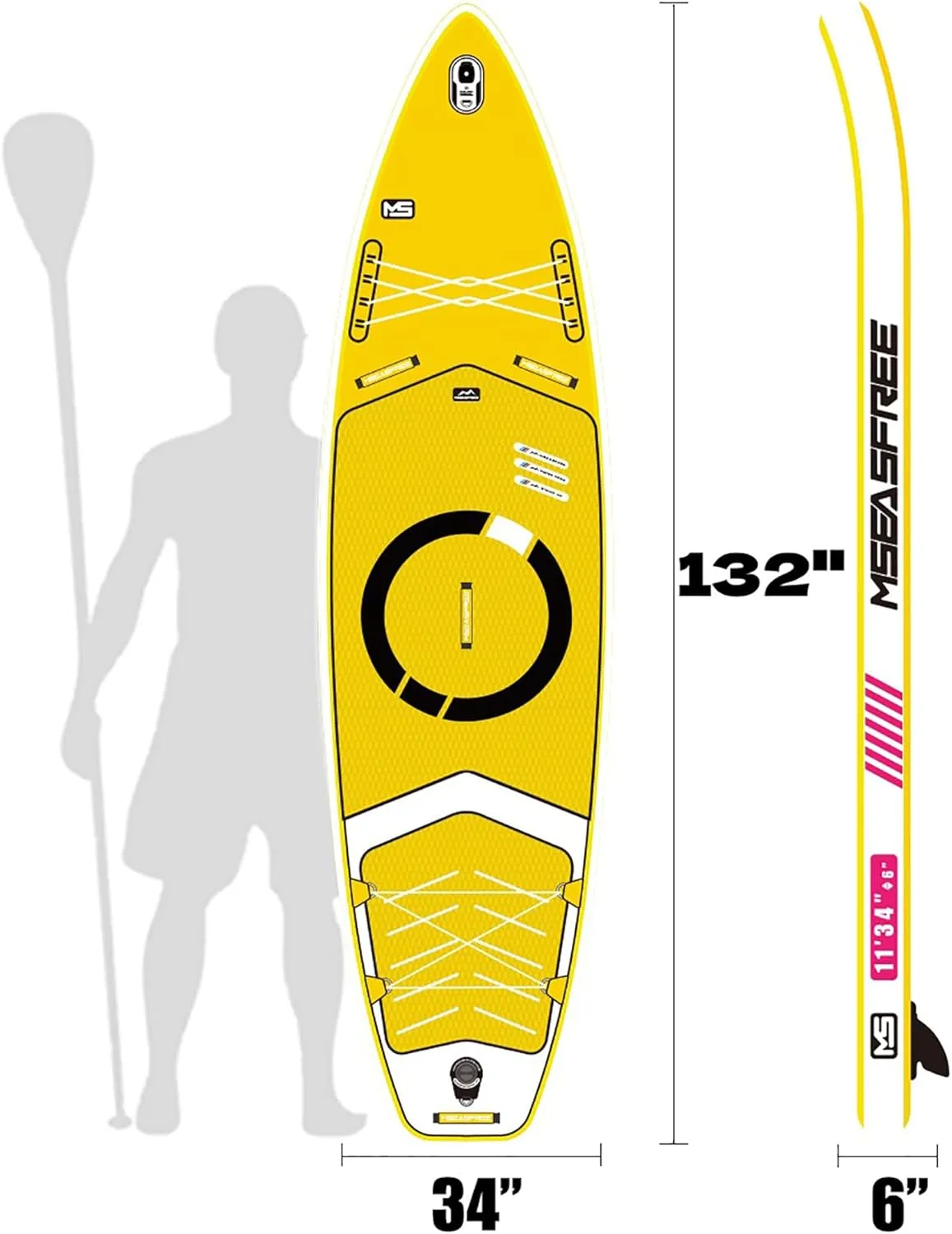 Inflatable Paddle Board 9.9'x33 x5 with Premium SUP Accessories & Backpack, Wide Stance, Bottom Fin for Paddling, Paddle, Leash, Surf Control, for Youth & Adult
