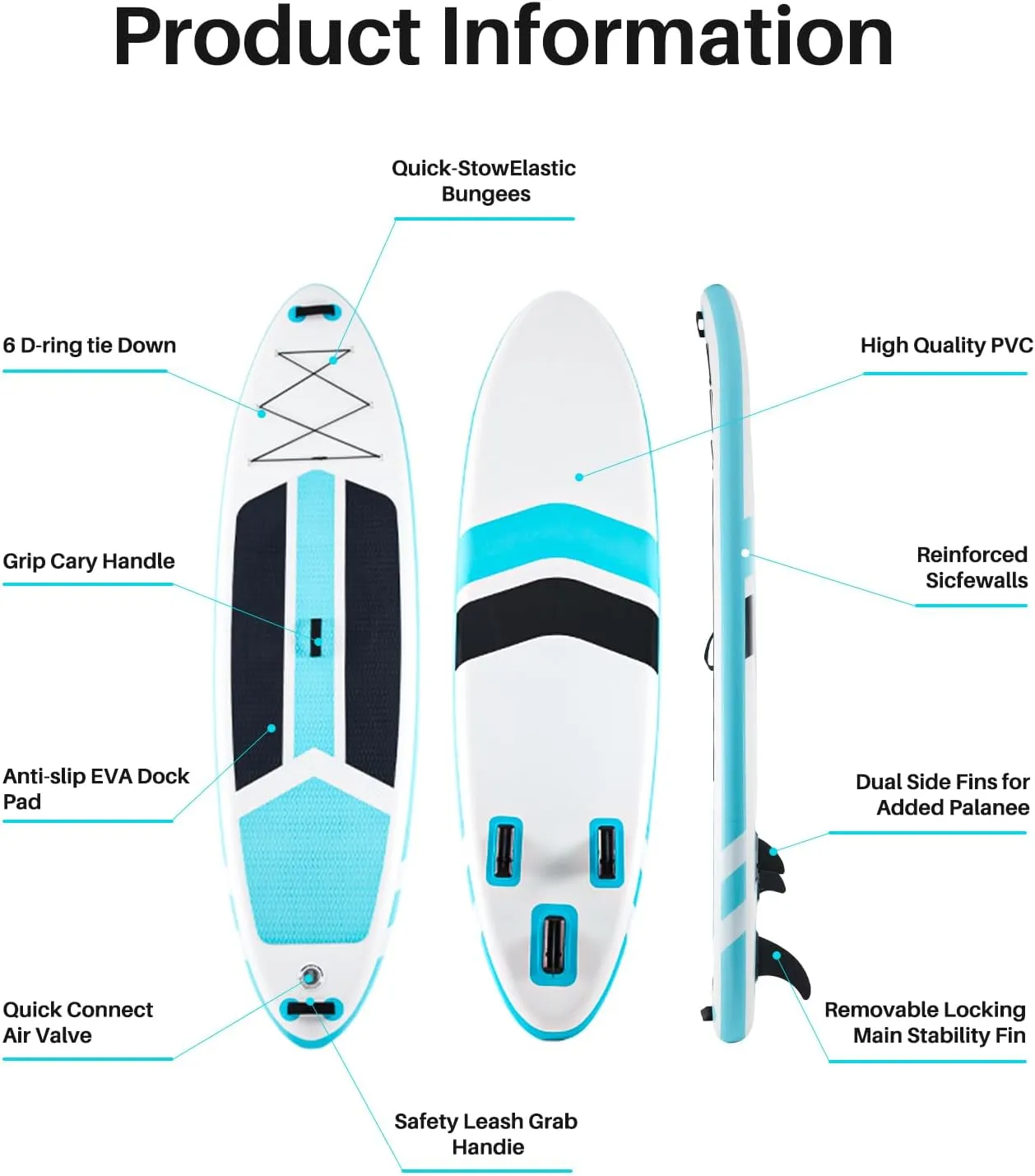 Inflatable Stand Up Paddle Board with Premium SUP Paddleboard Accessories,400lb Capacity,2-in-1 Paddle for Adults and Beginners