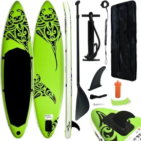 Inflatable Stand Up Paddleboard Set 126"x29.9"x5.9" Green