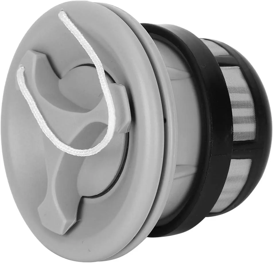 Jonlaki Boat Air Valve Replacement, 3Pcs Air Gas Valve Replacement, with Filter Mesh Accessory for Inflatable Tents, Rafts, and Kayaks (Gray)