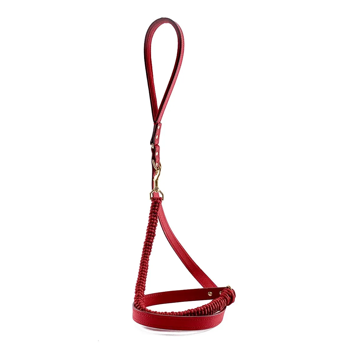 Lambert Classic Leather And Macrame Dog Leash Cayenne