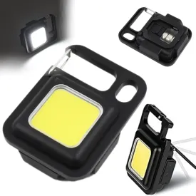 LED Battery Operated Keychain Flashlight Small Work Light with Folding Bracket Bottle Opener for Camping, Hiking, Emergency
