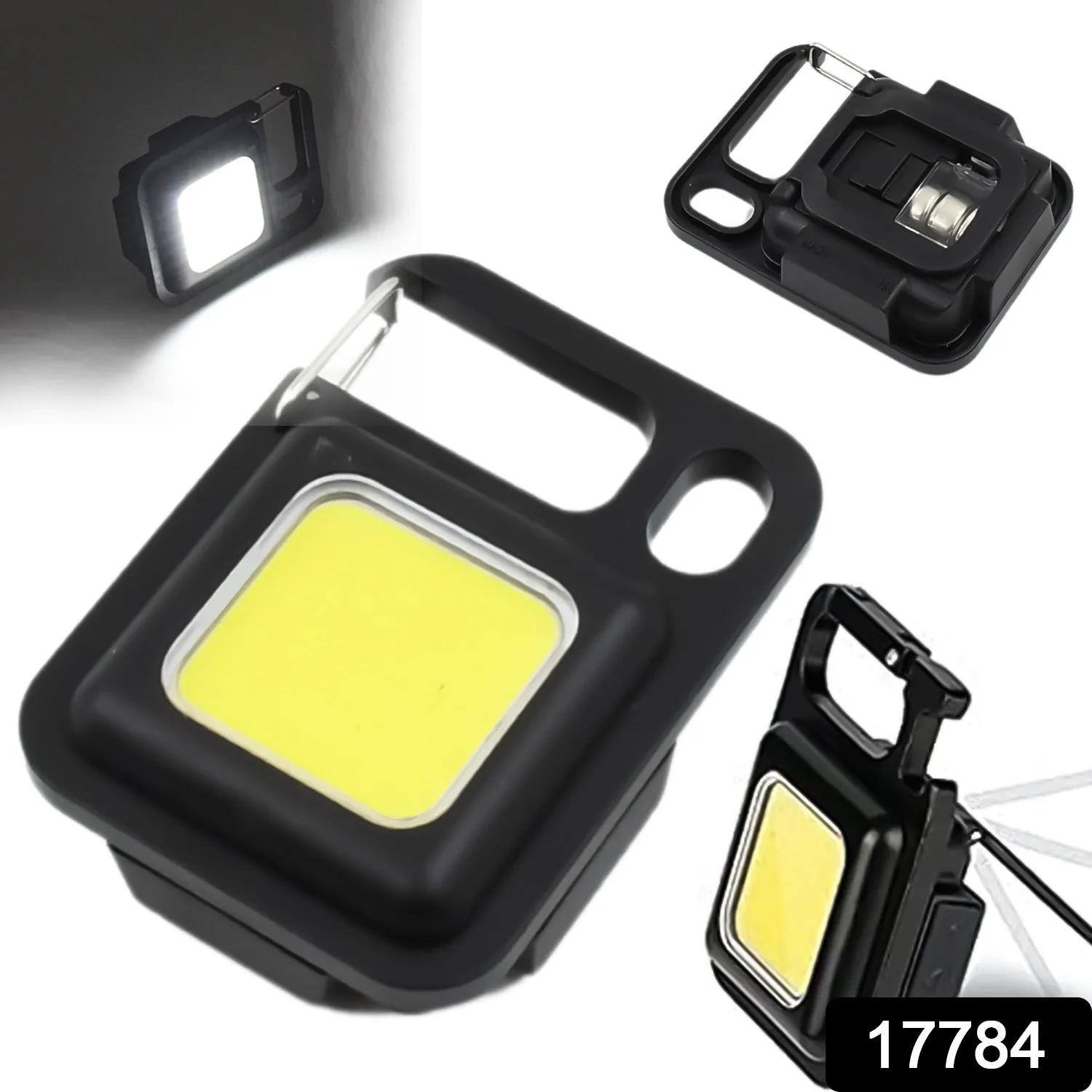 LED Battery Operated Keychain Flashlight Small Work Light with Folding Bracket Bottle Opener for Camping, Hiking, Emergency