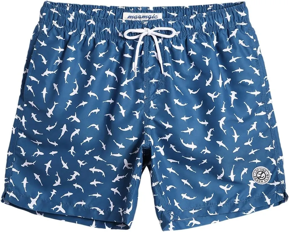 maamgic Mens Slim Fit Swim Shorts Swim Trunks 7 inch Quick Dry Mens Bathing Suits with Mesh Lining