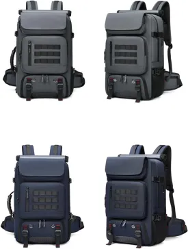 Men travel backpack,waterproof 17 inch Business Laptop with Separate Shoe Bag,Hidden USB charging port Hiking backpack 50L outdoors trekking  (blue)