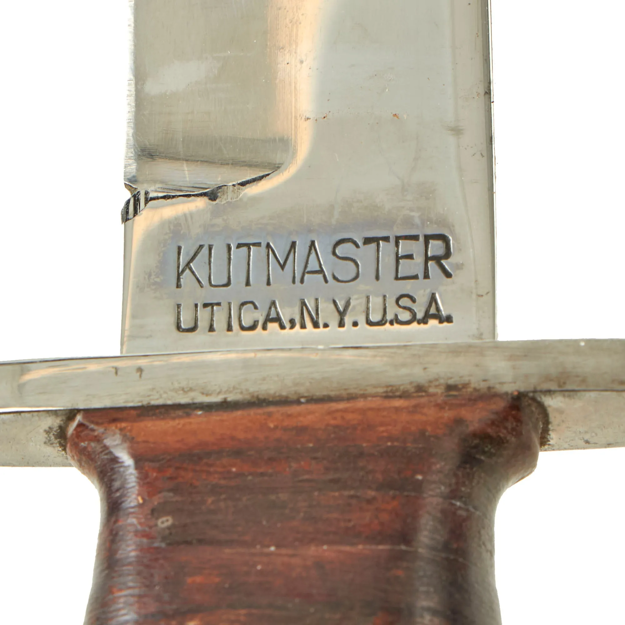 Original U.S. WWII Kutmaster Fighting Knife With 7” Blade With Correct Original Leather Sheath - Ca.1944-45