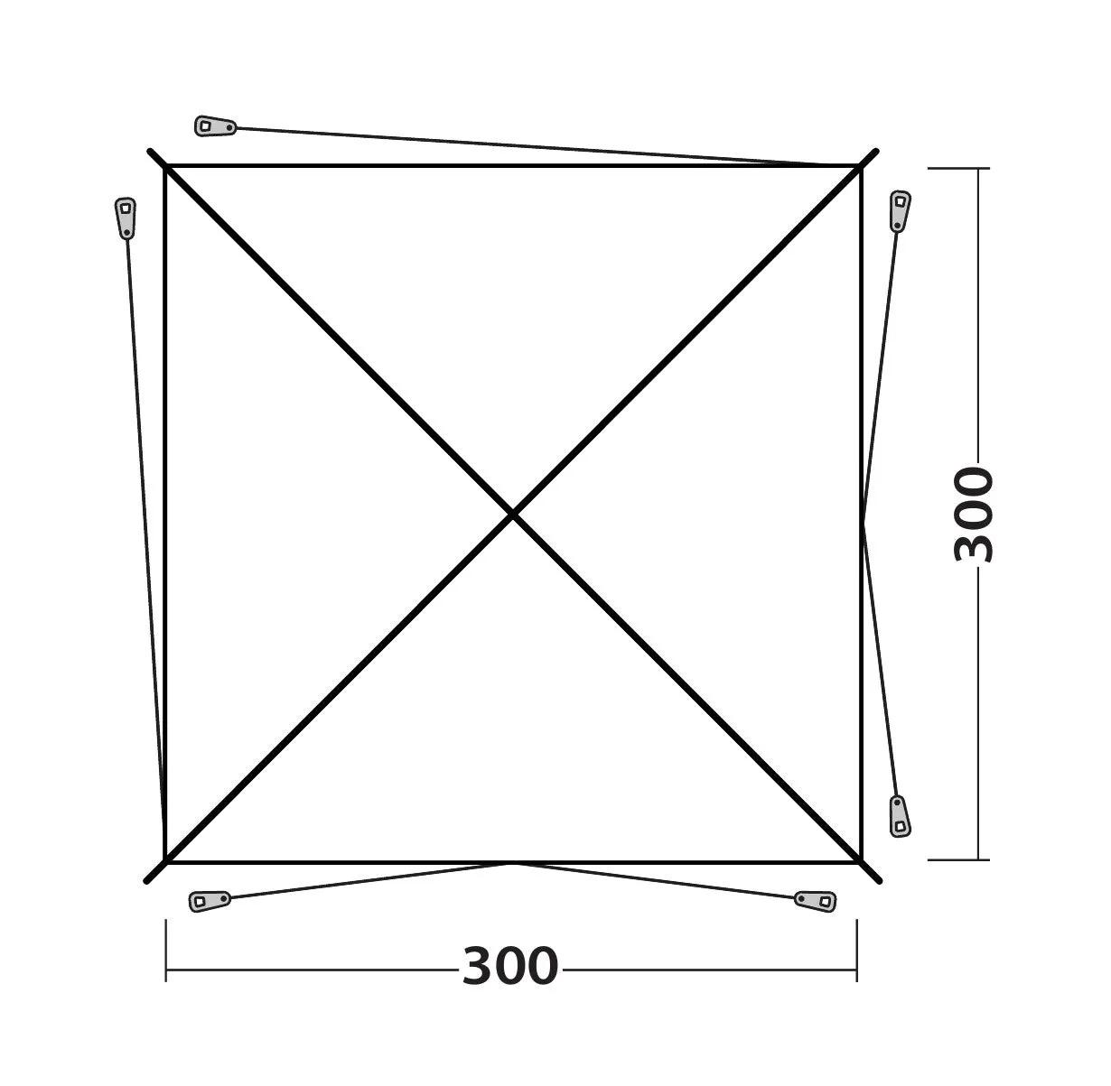 Outwell Fastlane 300 Event Shelter / gazebo / Tent 3m x 3m