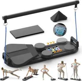 Pilates Board,Multifunctional Pilates Reformer Sets,Foldable Portable Pilates Board for Women Abdominal Pilates Reformer Board,Ab Board Core Exercise Pilates Equipment for Home Workout