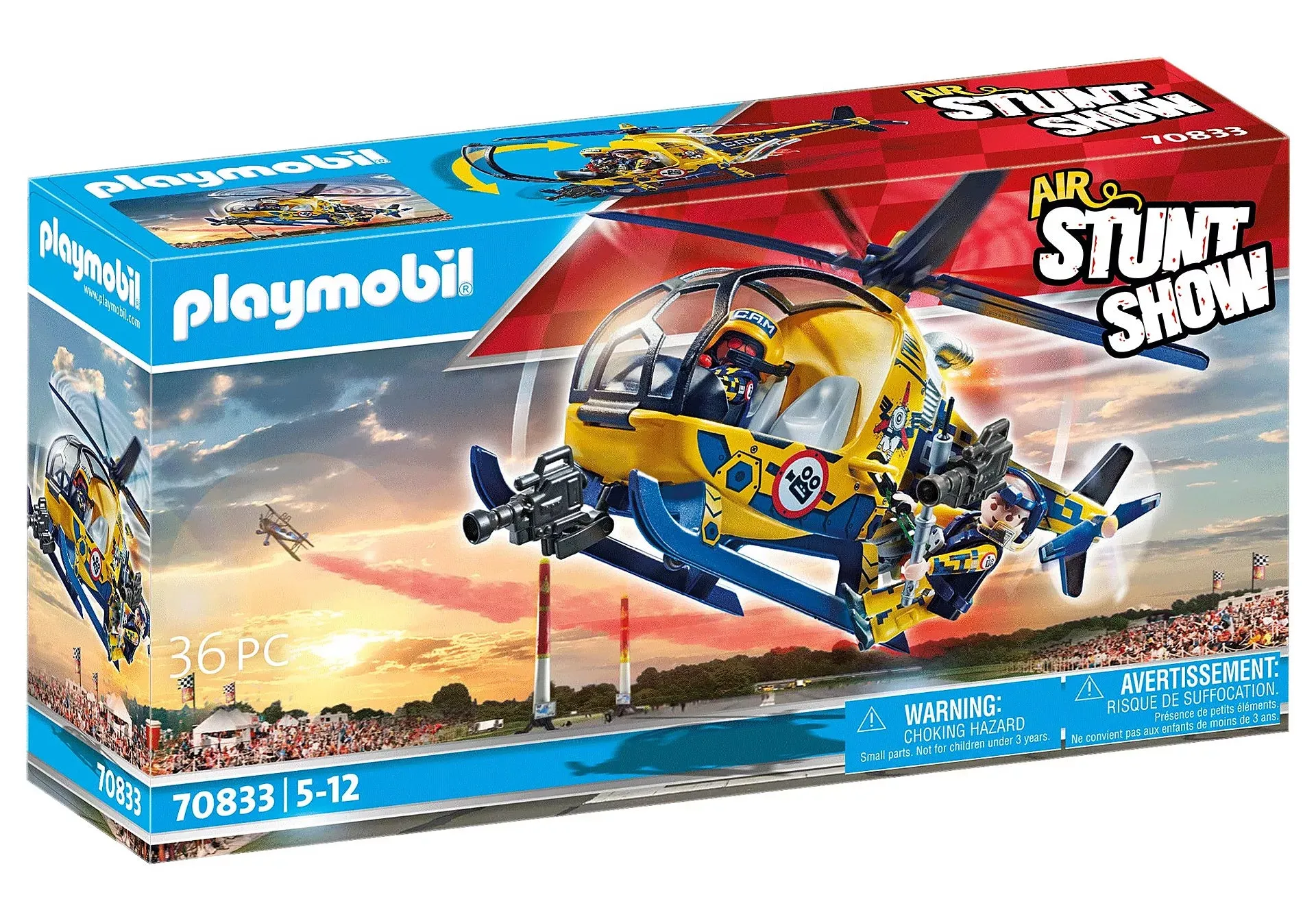 Playmobil Air Stunt Show Helicopter with Film Crew