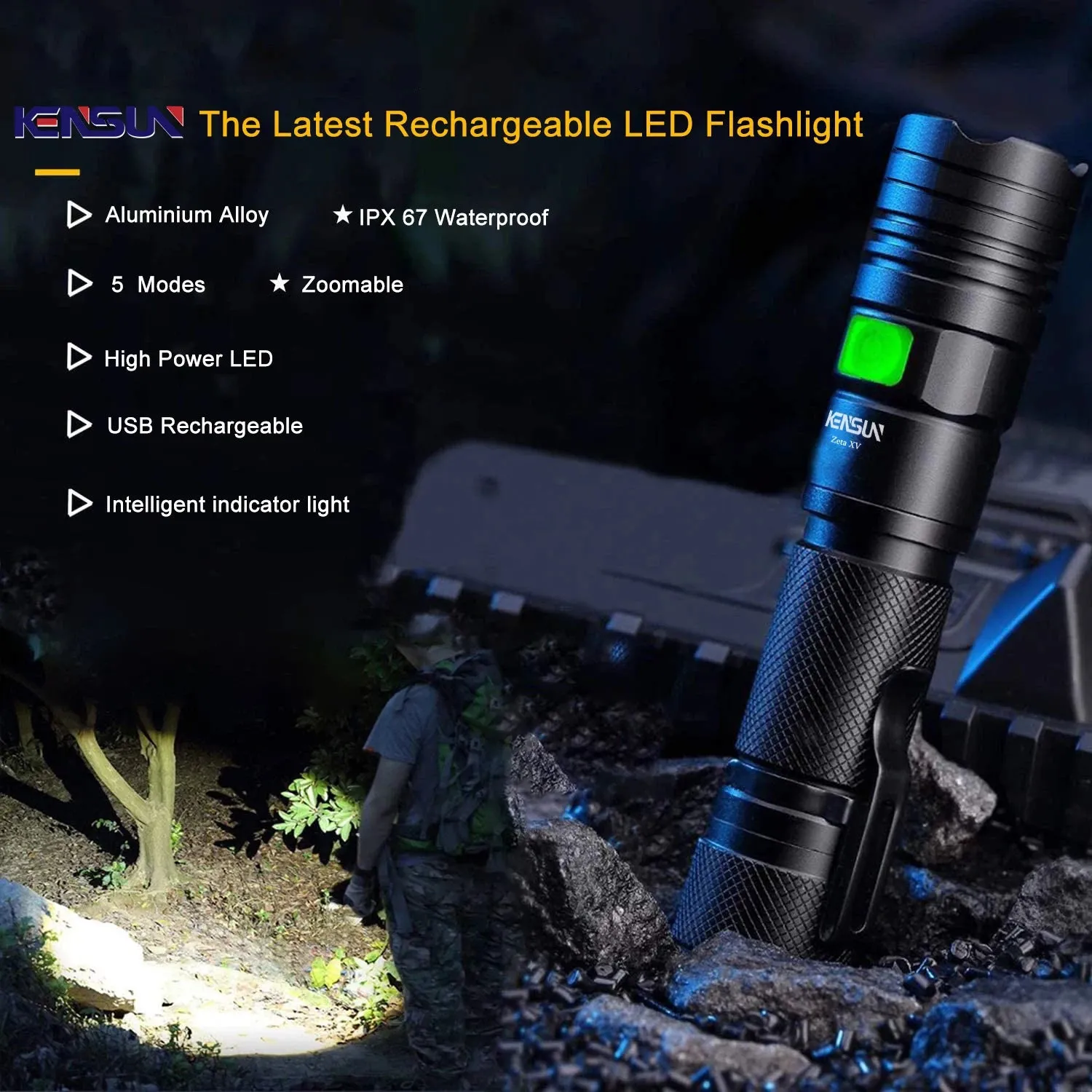 Powerful Led Mini Flashlight Waterproof 5 Modes Zoomable Bright Torch Usb hand Lantern Xm L2 Wick torchlight Rechargeable