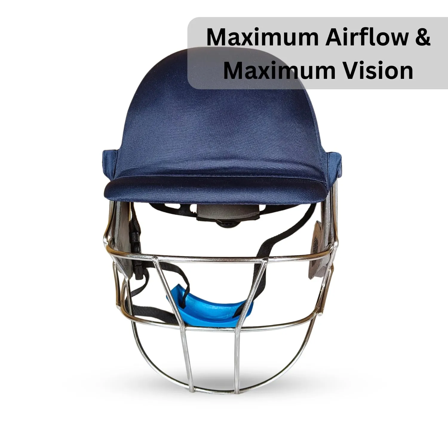 Prokick Shadow Cricket Helmet with Fixed Stainless Steel Grill, Navy