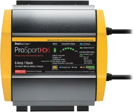 ProMariner 44006 ProSport HD Waterproof Marine Battery Charger, 6 Amp, 1 Bank