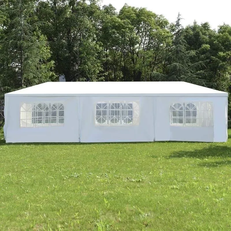 PulseMartix  10' x 30' Canopy Tent Heavy Duty Wedding Party Tent Outdoor Canopy with 6 Removable & 2 Doorways for Wedding Events Beachs BBQs